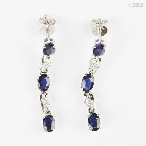 Sapphire and Diamond Earrings