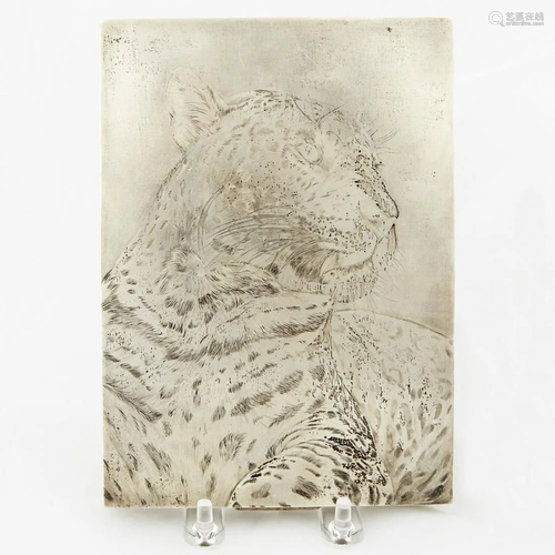 Mario Buccellati Silver Tiger Cigarette Box