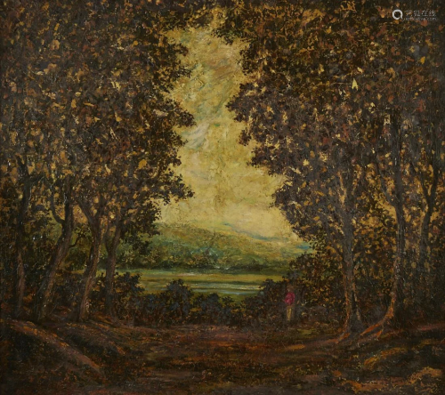 Style of Ralphn Blakelock Landscape Oil o…