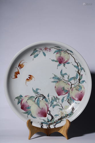 A BIG CHINESE FAMILLE ROSE DISH, QIN…