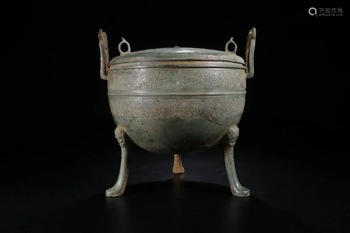 A CHINESE ARCHAIC BRONZE DING …