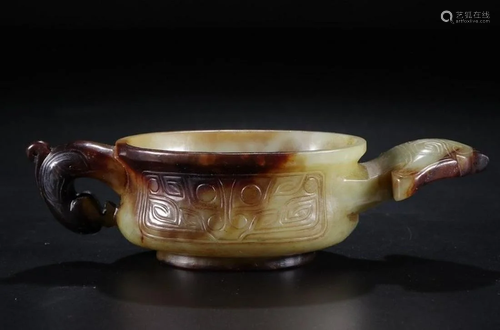 A CHINESE JADE WINE CUP, HOU DYNASTY