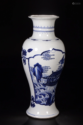 A BIG CHINESE BLUE AND WHITE VASE, …