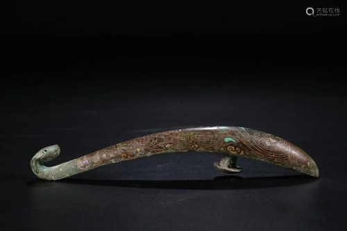 A CHINESE BRONZE GILT BELT,WARRIOR STATE…