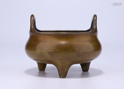 A CHINESE BRONZE CENSER, QING DYNASTY