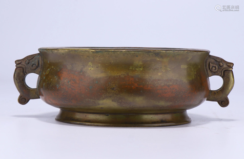 A CHINESE BRONZE CENSER,LATE MING DYN…