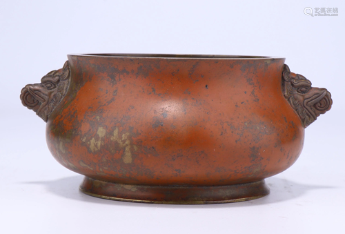 A CHINESE BRONZE CENSER, QING DYNASTY