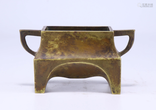 A CHINESE BRONZE CENSER, QING DYNASTY