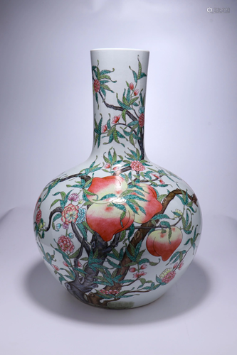 A CHINESE FAMILLE ROSE VASE, QING DYNA…