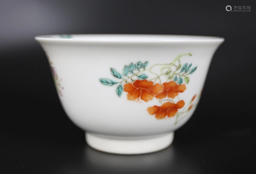 A CHINESE FAMILLE ROSE TEA CUP, QING DY…