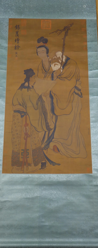 A CHINESE PAPER PAINTING SCROLL, ATTRIB…