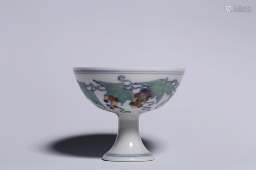 A CHINESE BLUE AND WHITE WINE CUP, …