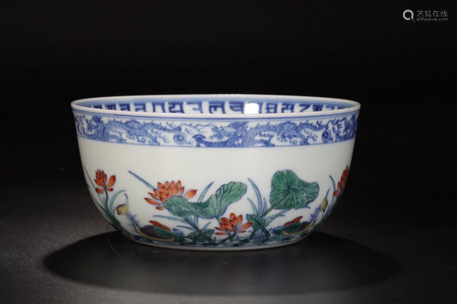 A CHINESE DOUCAI BOWL, QING DYNASTY