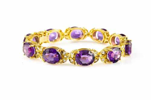 Bracelet750 yellow gold, with 40 brilliants, total approx. 0.34 ct, vvs-vs, I-J, with 10