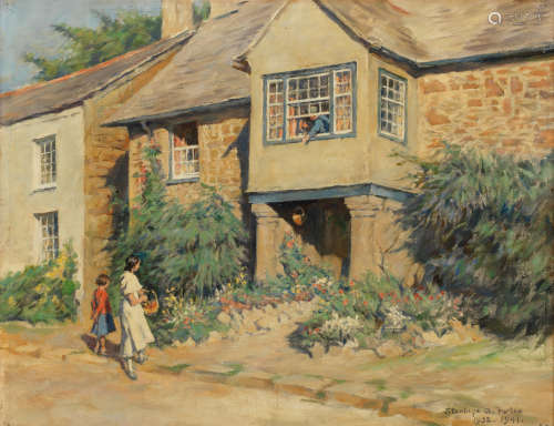 Stanhope Alexander Forbes, RA(British, 1857-1947) Sir Walter Raleigh's House at Mitchell, Cornwall