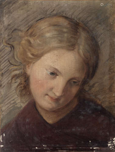 Attributed to Hans(Johann von Straschiripka) Canon (Austrian, 1829-1885) Portrait of a girl unframed