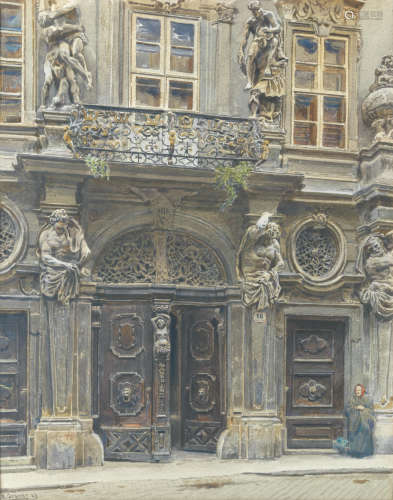 Ernst Graner(Austrian, 1865-1943) Sculptural facade, Vienna