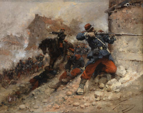 Wilfrid Constant Beauquesne(French, 1847-1913) The siege of Paris