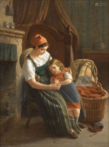 Paul Seignac(French, 1826-1904) Un Moment de Tendresse