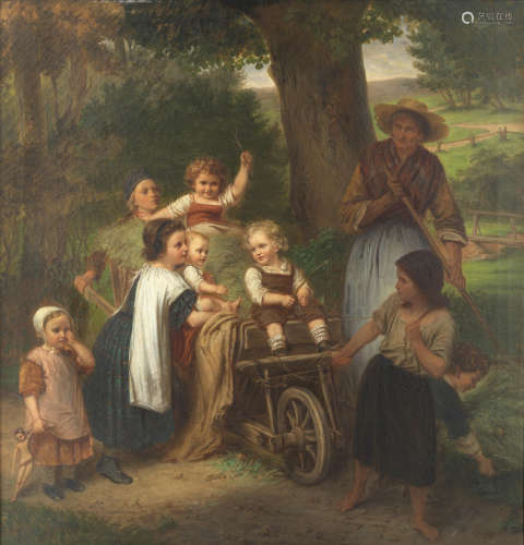 Carl Johann Lasch(German, 1822-1888) The young gardeners