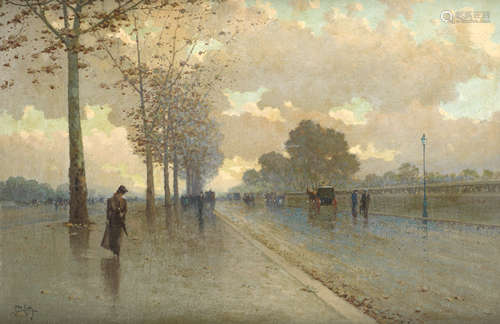 Michele Catti(Italian, 1855-1914) Viale cittadino