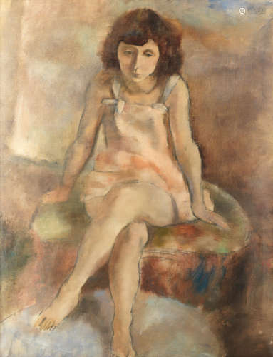 Jules Pascin(French, 1885-1930) Fillette assise