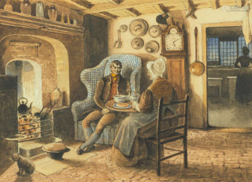 Mary Ellen Best(British, 1809-1891) 'Cottagers at tea'