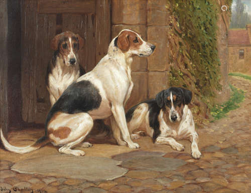 John Charlton, RBA, RI, ROI(British, 1849-1917) 'Foxhounds'