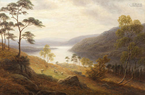 William Mellor(British, 1851-1931) 'The three reaches of Ullswater from the hills, Westmoreland'