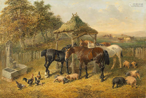 John Frederick Herring, Jnr.(British, 1815-1907) The treasures of the farm