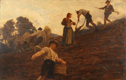 Sir Hubert von Herkomer RA, RWS, CVO(British, 1849-1914) Working the land