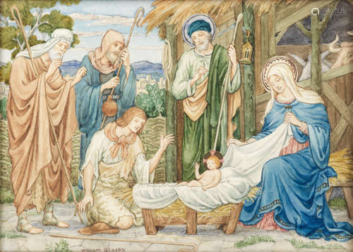 William Glasby(British, 1863-1941) Three nativity studies  the largest 21 x 17.2cm (8 1/4 x 6 3/4in).