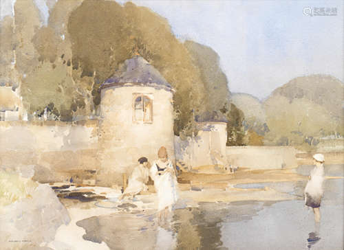 William Russell Flint(British, 1880-1969) The Twin Towers, Shandon