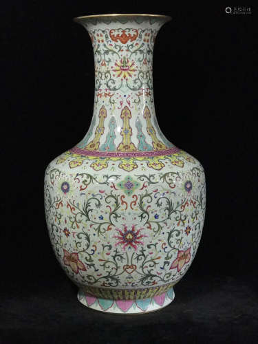 Chinese Porcelain Bottle With Colorful Pattern