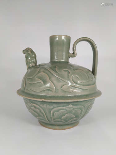 Chinese Yaozhou Kiln Beast Head Porcelain Pot