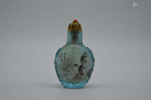 Chinese Crystal Snuff Bottle With Internal Painting