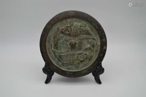 Chinese Bronze Craved Mirror