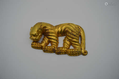 Chinese Pure Gold Tiger Ornament