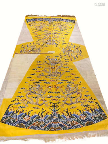 Chinese Qing Dynasty Qianlong Period Dragon Robe Of Emperor