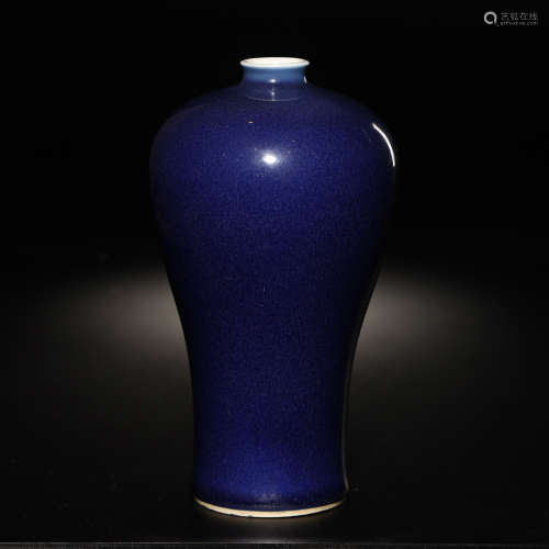 清雍正 霁蓝釉梅瓶
