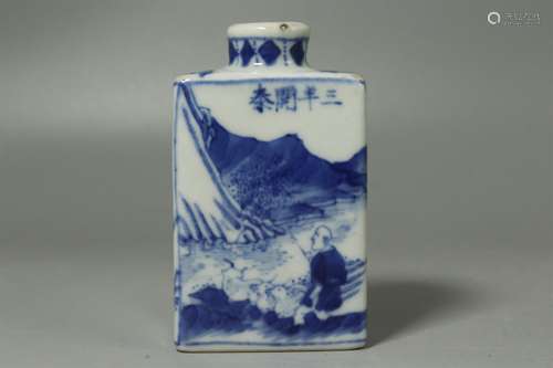 A Chinese Blue and White Porcelain Snuff Bottle