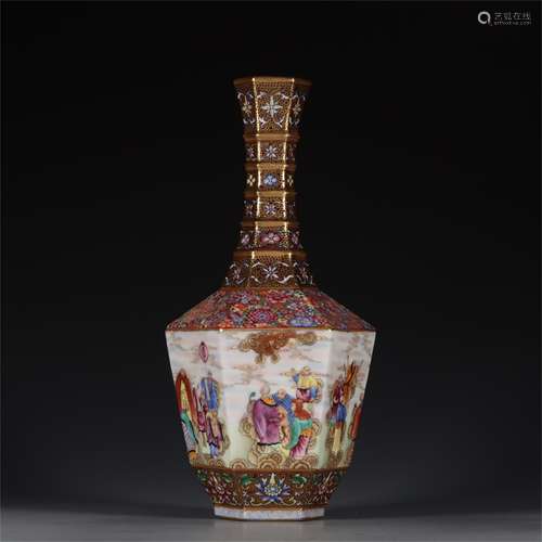 A Chinese Famille-Rose Porcelain Vase