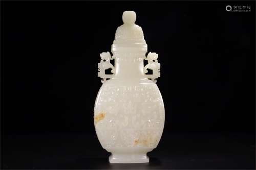 A Chinese Carved Jade Vase