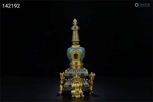 A Chinese Cloisonne Stupa