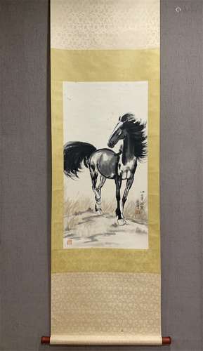 A Chinese Scroll Painting, Xu Beihong Mark