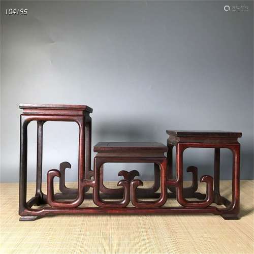 A Chinese Carved Hardwood Shelf