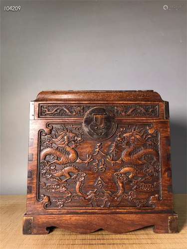 A Chinese Carved Hardwood Box