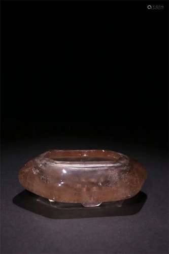 A Chinese Carved Rock Crystal Brush Washer