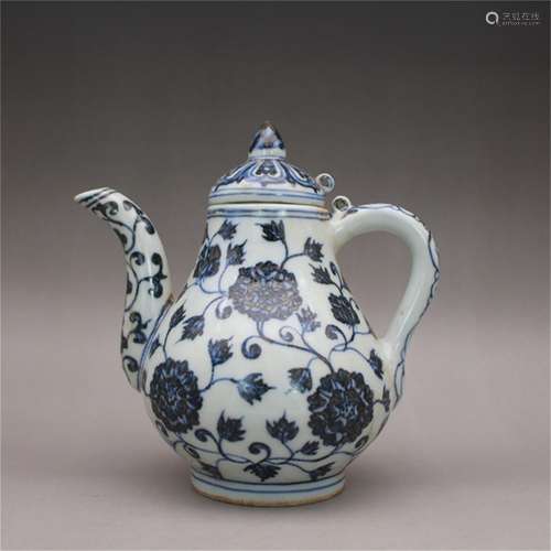 A Chinese Blue and White Porcelain Teapot