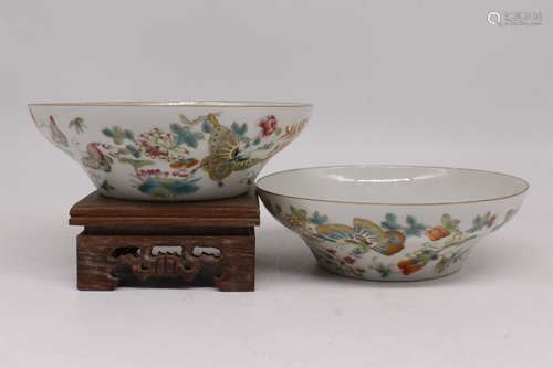 A Pair of Chinese Famille-Rose Porcelain Bowls